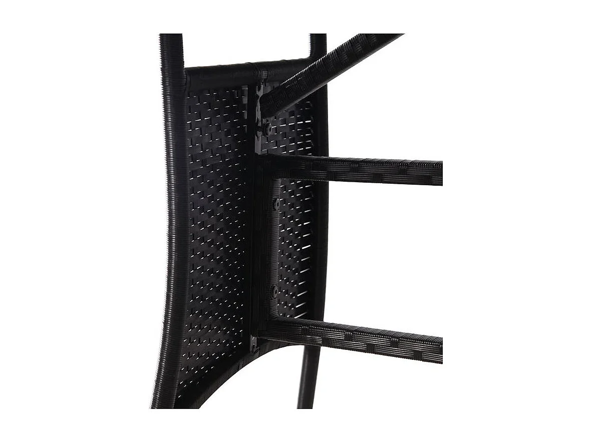 Table de jardin Noir 80x80x74 Résine tressée