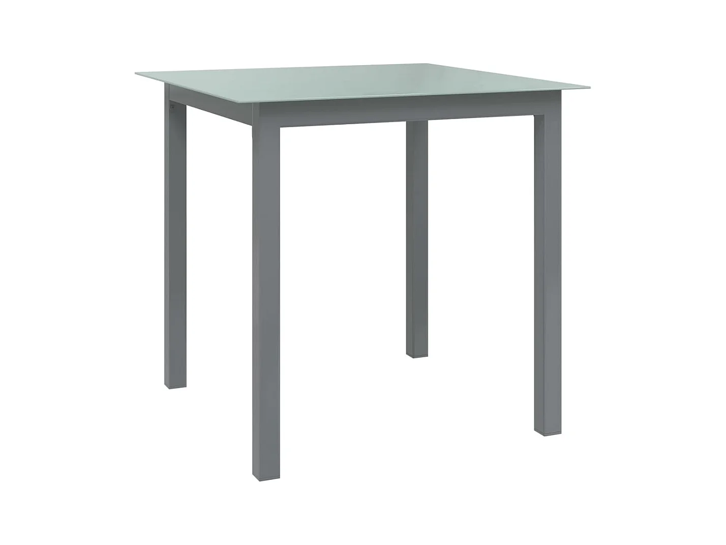 Table de jardin Gris clair 80x80x74 Aluminium et verre