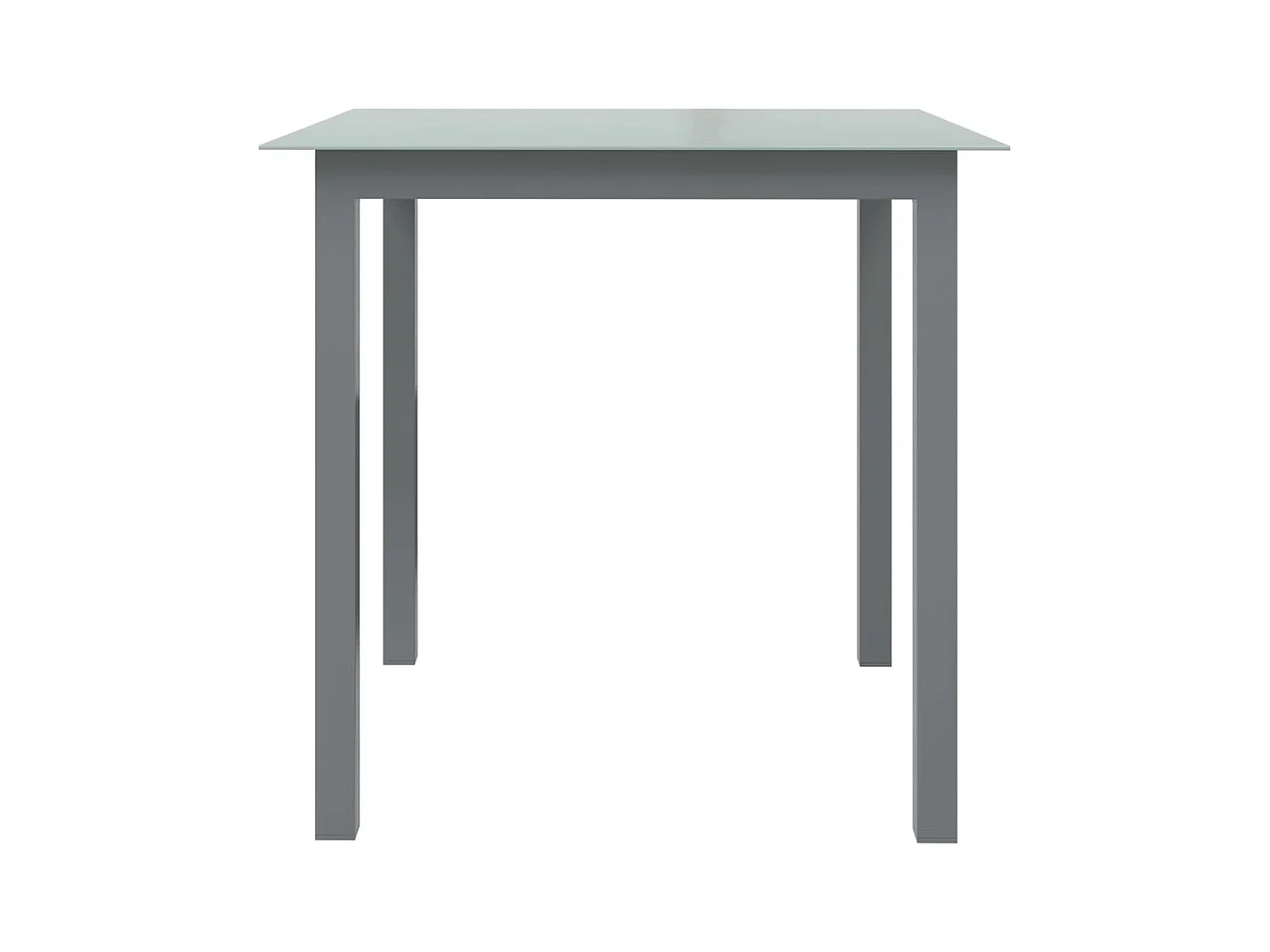 Table de jardin Gris clair 80x80x74 Aluminium et verre