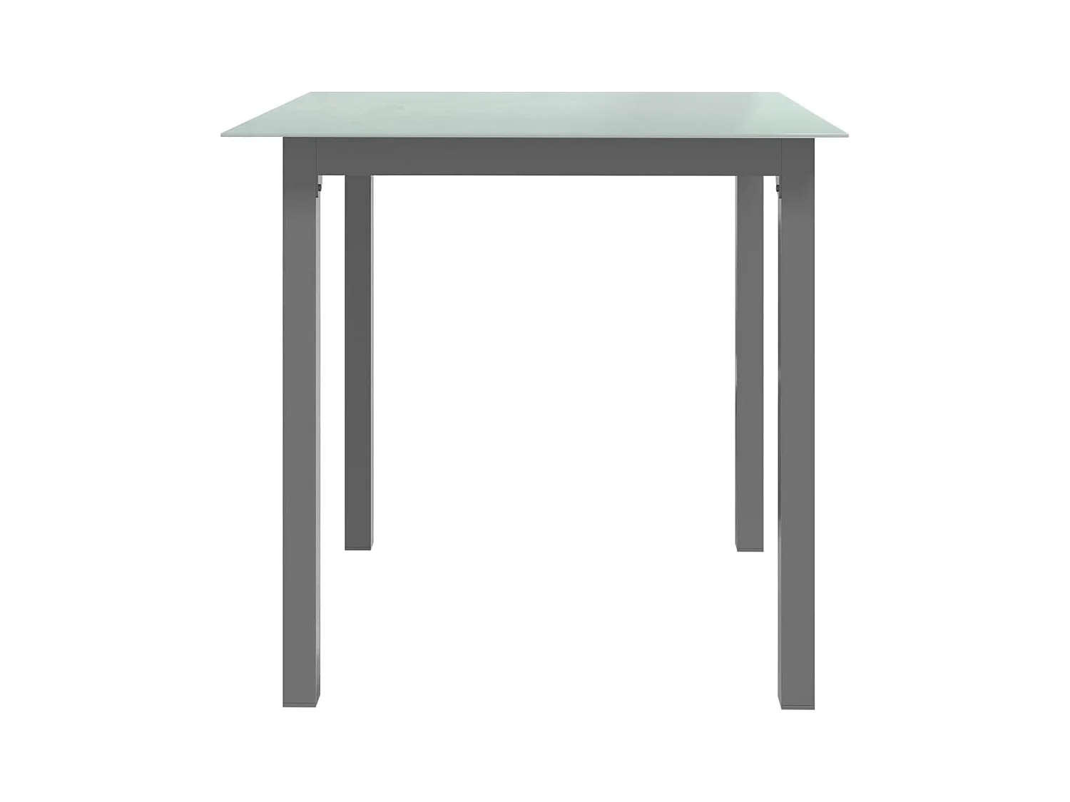 Table de jardin Gris clair 80x80x74 Aluminium et verre