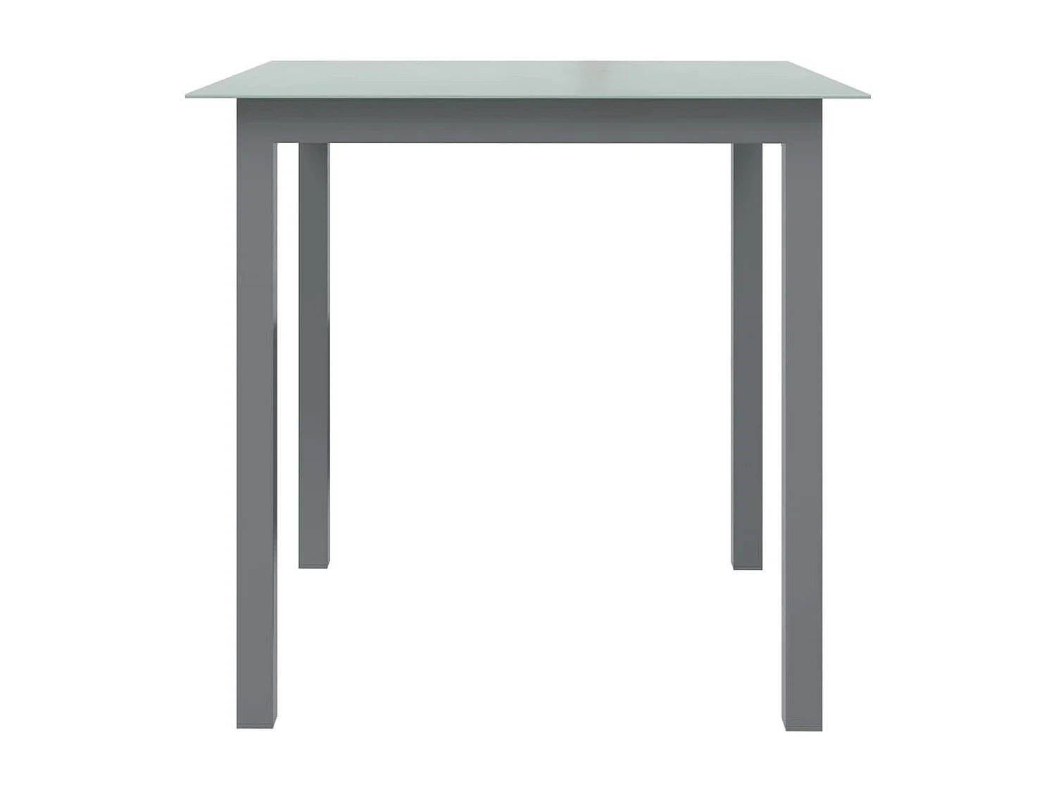 Table de jardin Gris clair 80x80x74 Aluminium et verre