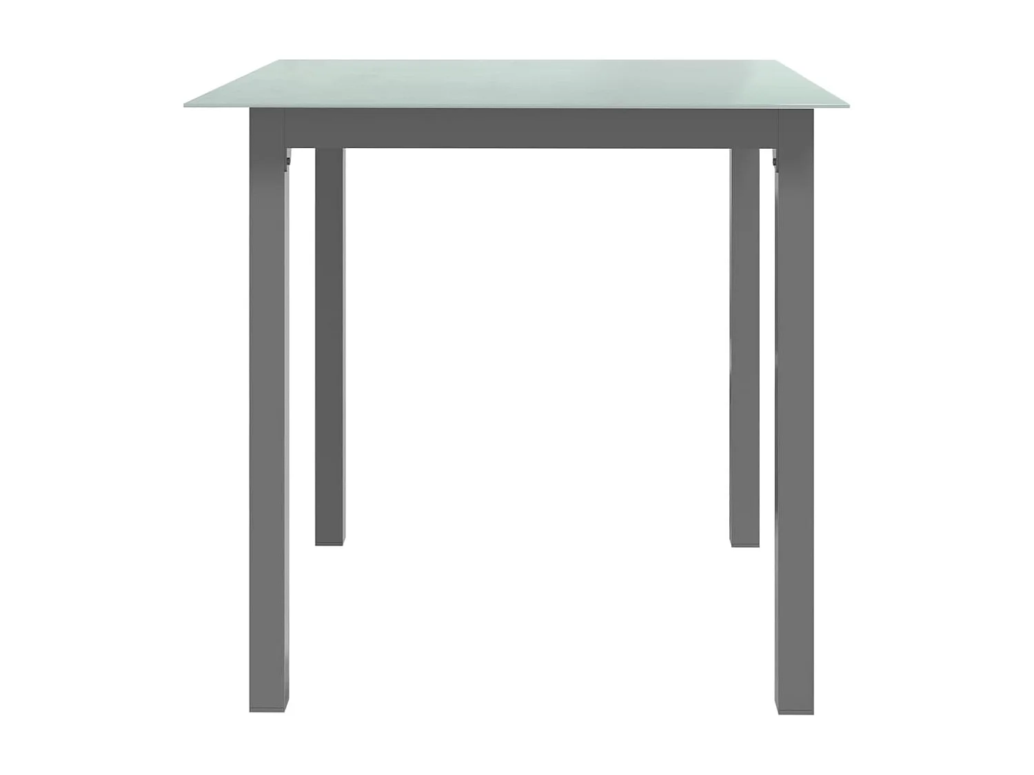 Table de jardin Gris clair 80x80x74 Aluminium et verre