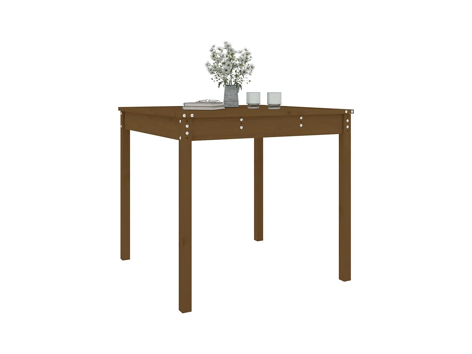 Table de jardin marron miel 82,5x82,5x76 bois massif de pin