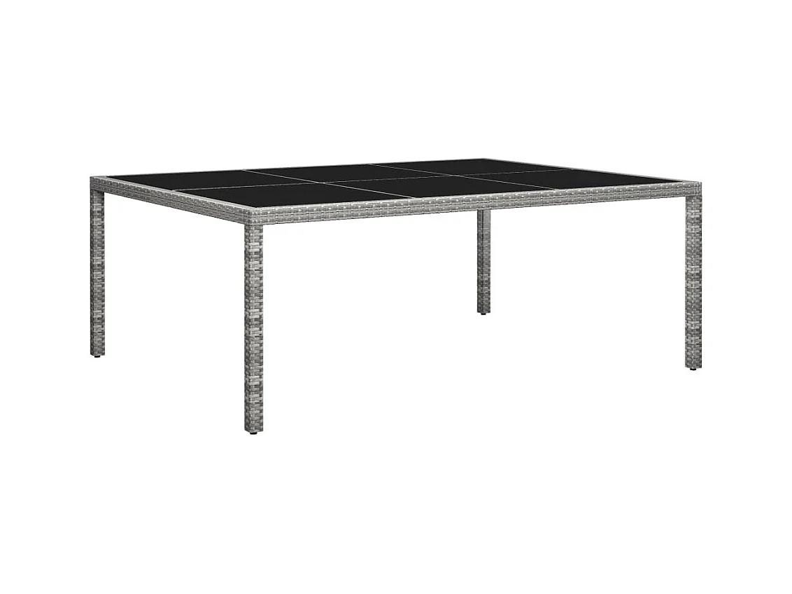 Table à dîner d'extérieur Gris 200x150x74 Résine tressée