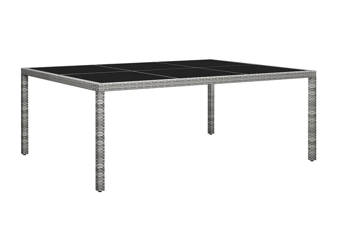 Table à dîner d'extérieur Gris 200x150x74 Résine tressée