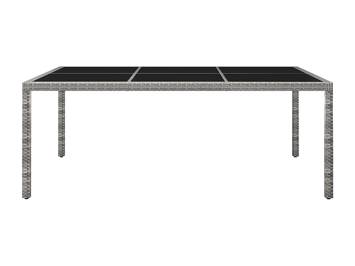 Table à dîner d'extérieur Gris 200x150x74 Résine tressée
