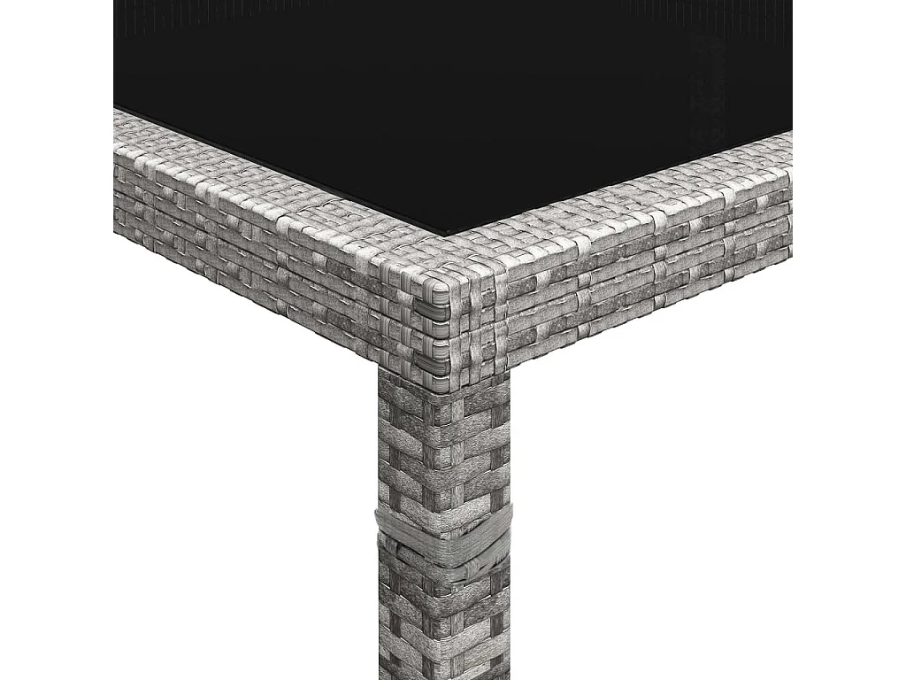 Table à dîner d'extérieur Gris 200x150x74 Résine tressée