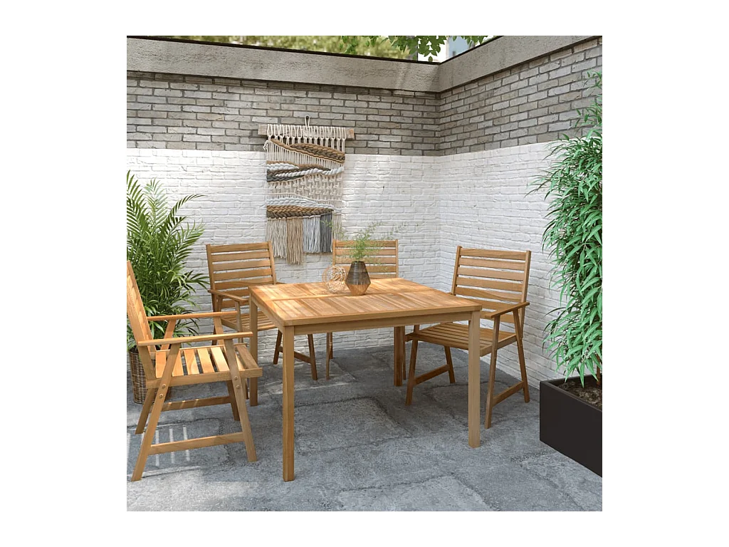 Table à dîner de jardin 110x110x77 Bois de teck solide