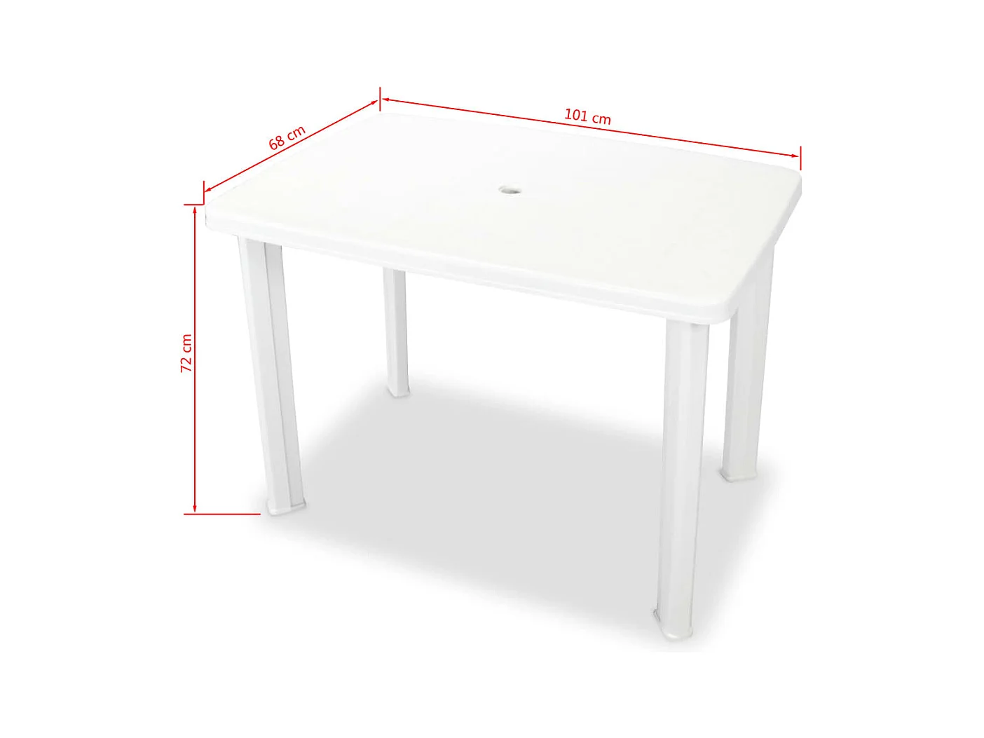 Table de jardin Blanc 101 x 68x72 Plastique