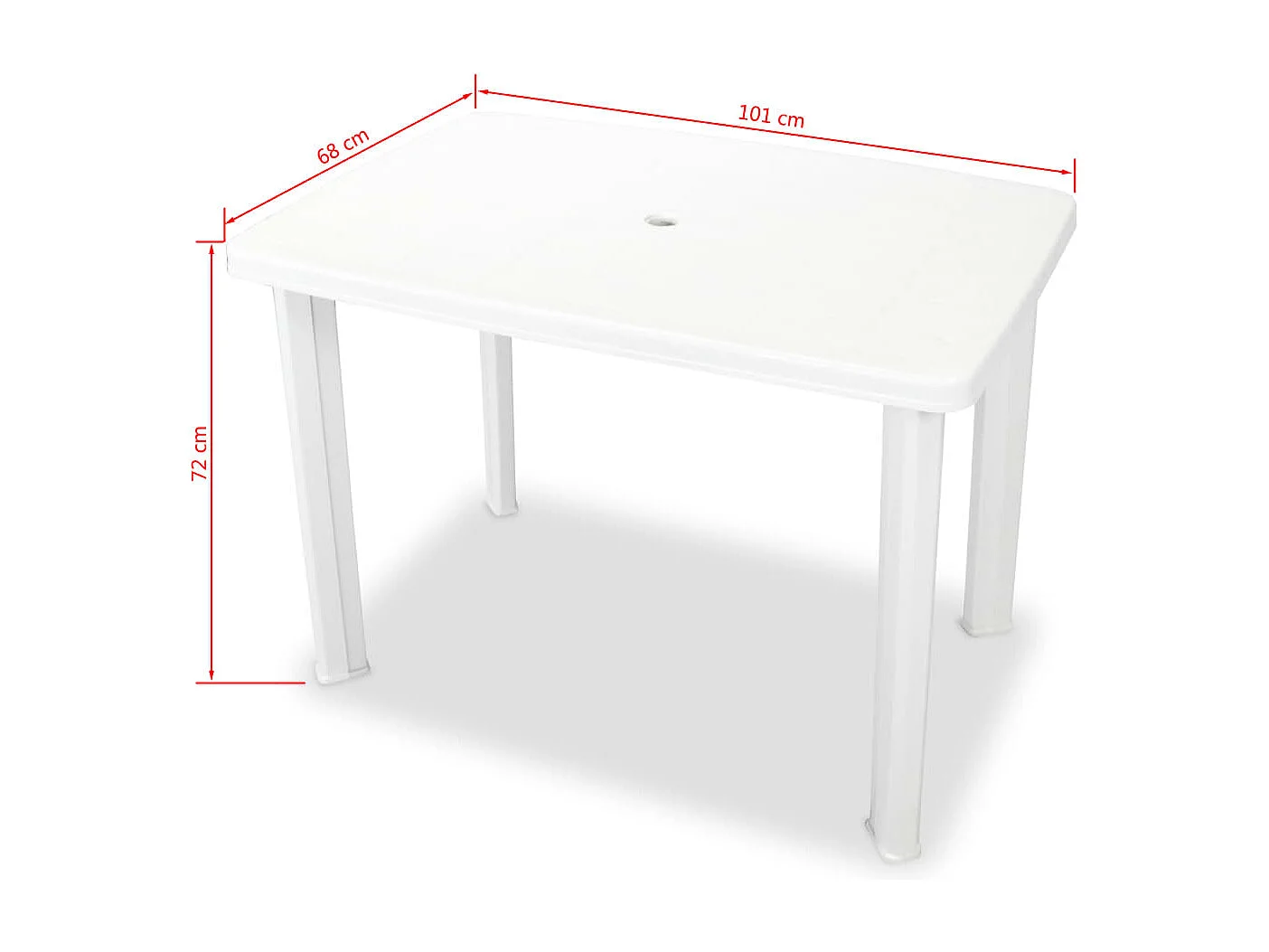 Table de jardin Blanc 101 x 68x72 Plastique