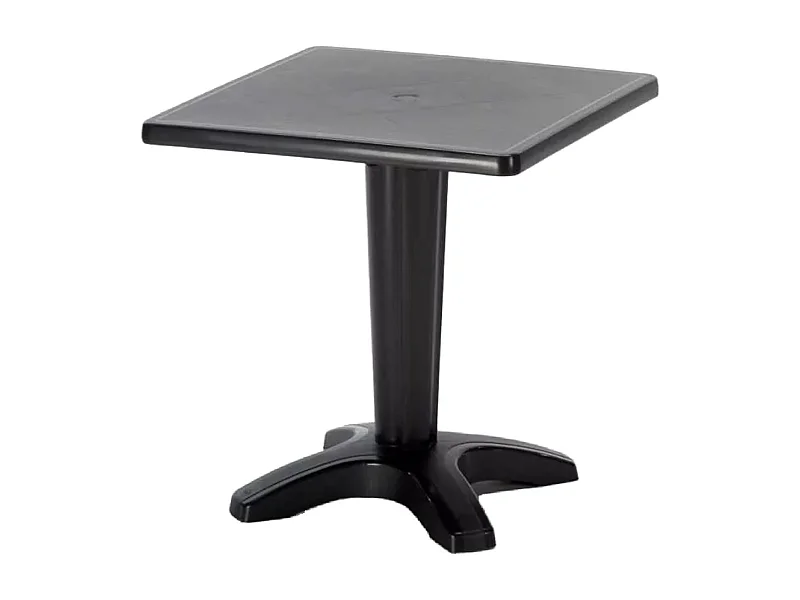 Petite table de jardin carré ZAKOR – Fonctionnelle et pensée pour durer-Noir