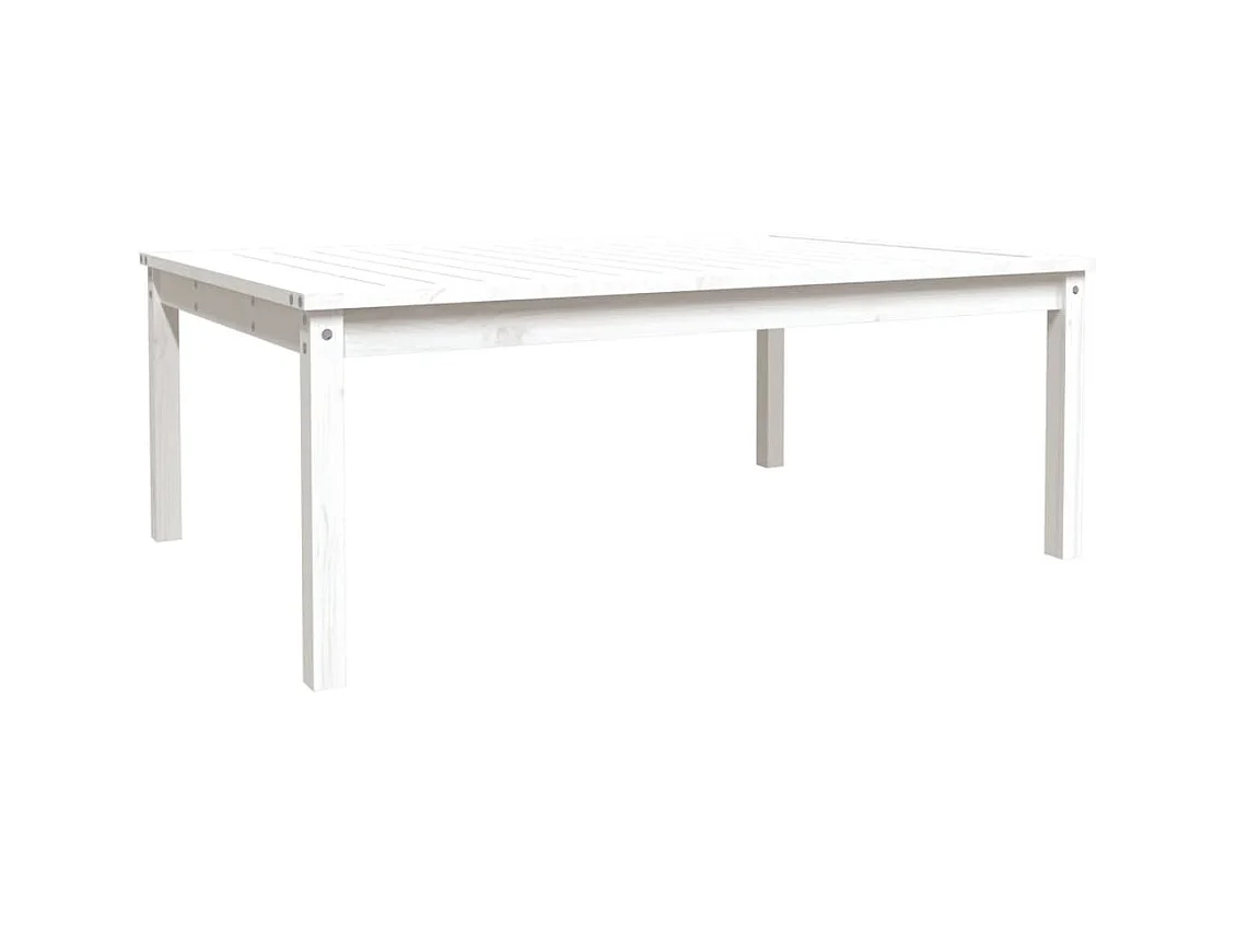 Table de jardin blanc 121x82,5x45 bois massif de pin