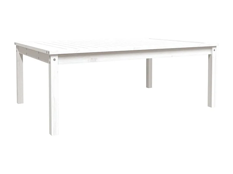 Table de jardin blanc 121x82,5x45 bois massif de pin