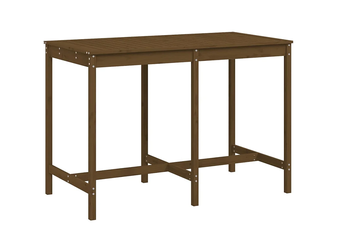 Table de jardin marron miel 159,5x82,5x110 bois massif de pin