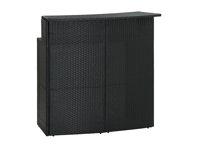 Table de bar de jardin Noir 120x55x110 Résine tressée