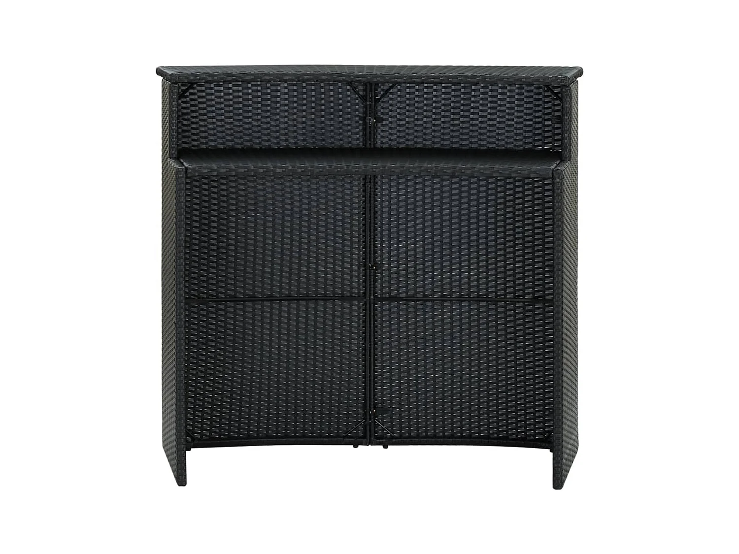 Table de bar de jardin Noir 120x55x110 Résine tressée