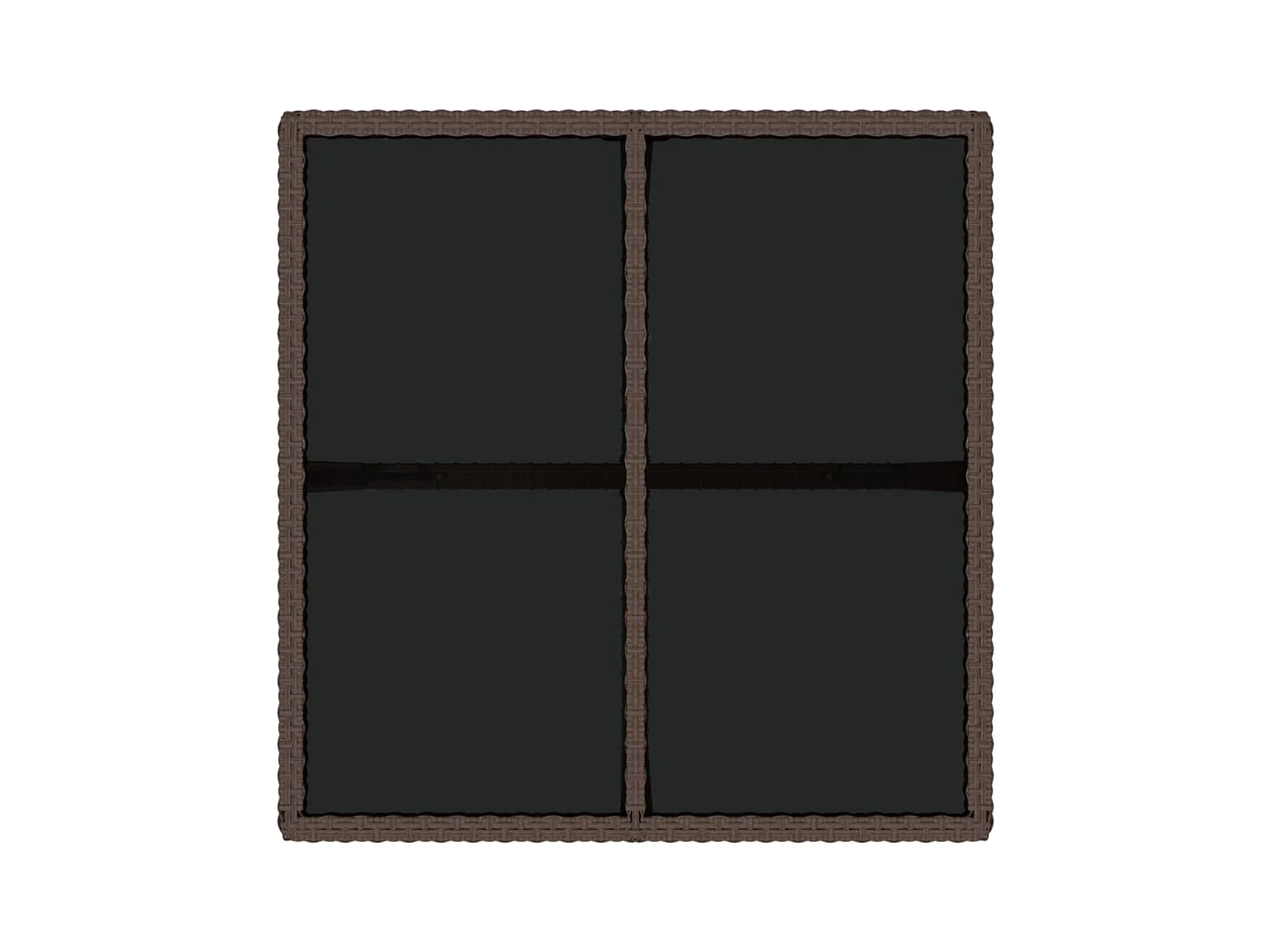 Table de jardin Marron 109x107x74 Résine tressée et verre