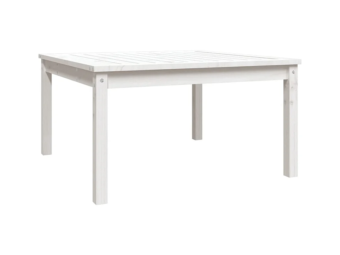 Table de jardin blanc 82,5x82,5x45 bois massif de pin