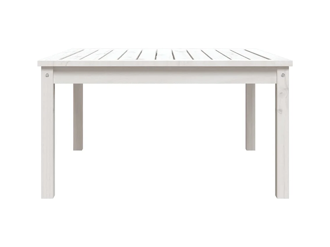 Table de jardin blanc 82,5x82,5x45 bois massif de pin