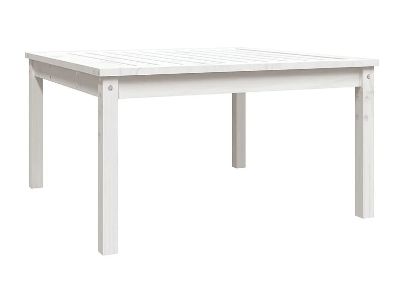 Table de jardin blanc 82,5x82,5x45 bois massif de pin