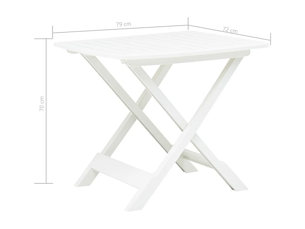 Table pliable de jardin Blanc 79x72x70 Plastique