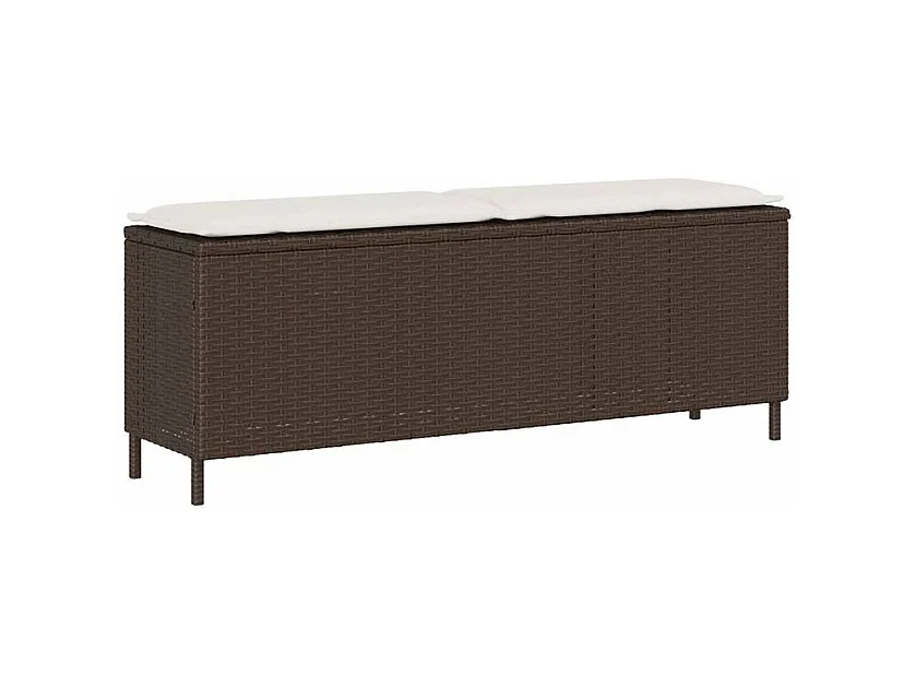 Banc de jardin avec coussin gris 110x30x40,5 résine tressée