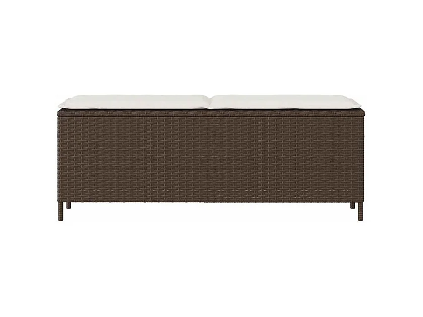 Banc de jardin avec coussin gris 110x30x40,5 résine tressée