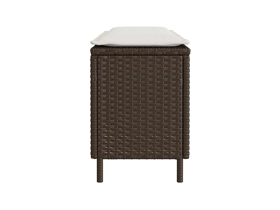 Banc de jardin avec coussin gris 110x30x40,5 résine tressée