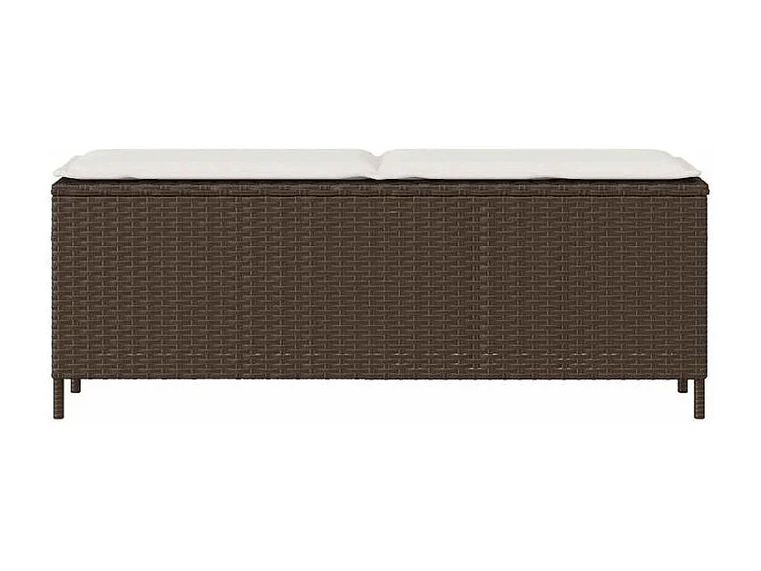 Banc de jardin avec coussin gris 110x30x40,5 résine tressée