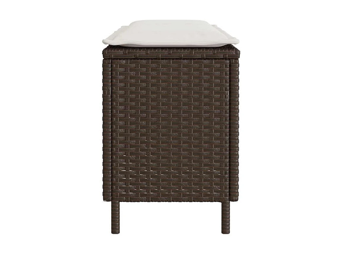 Banc de jardin avec coussin gris 110x30x40,5 résine tressée