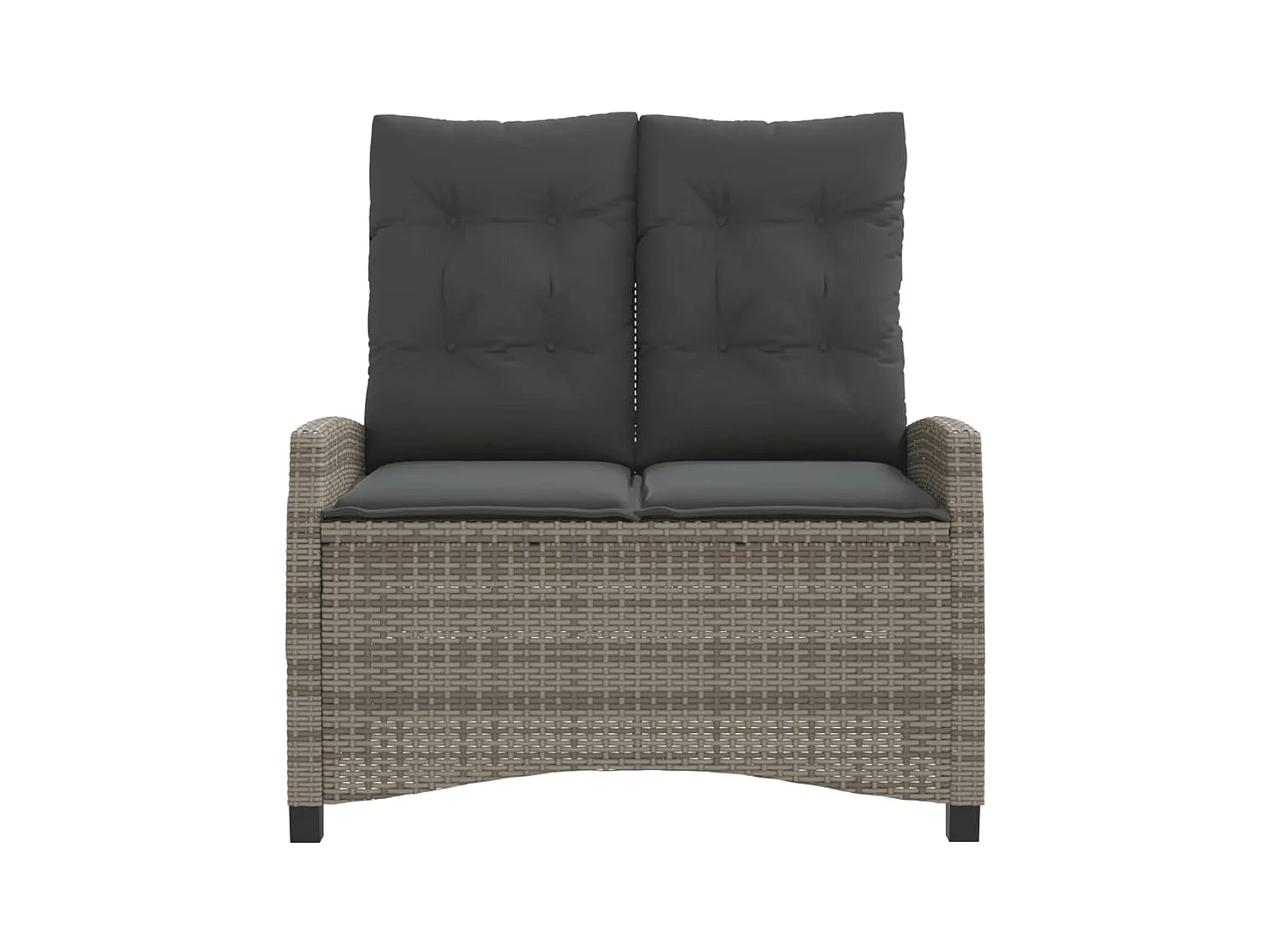 Banc inclinable de jardin avec coussins gris résine tressée