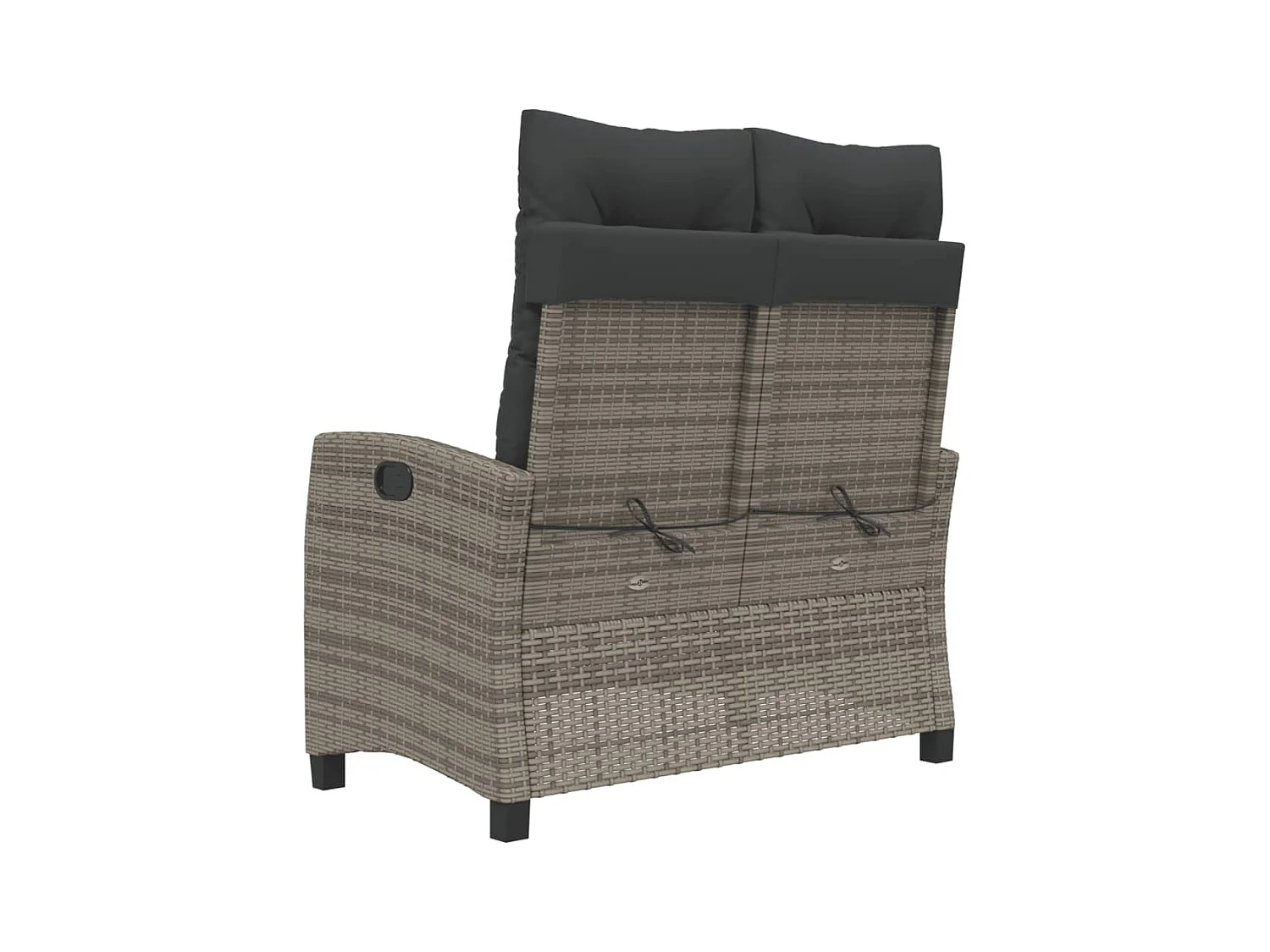 Banc inclinable de jardin avec coussins gris résine tressée