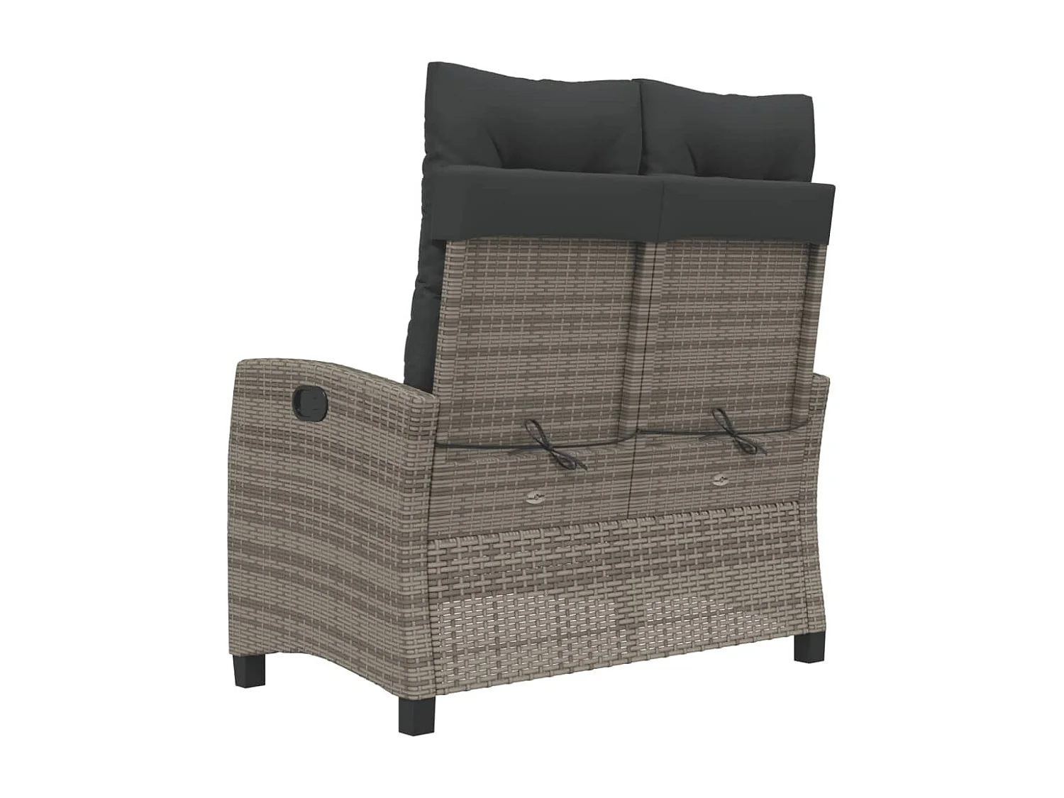 Banc inclinable de jardin avec coussins gris résine tressée