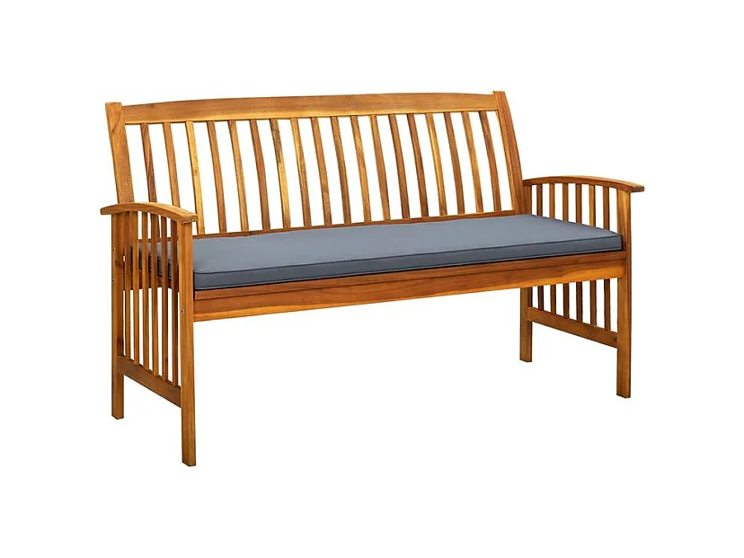 Banc de jardin avec coussin 147cm Bois d'acacia massif