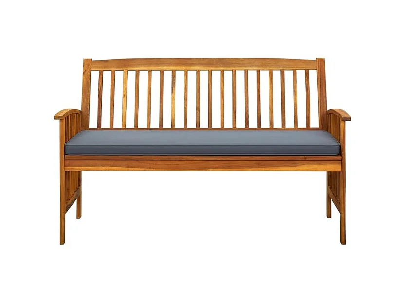 Banc de jardin avec coussin 147cm Bois d'acacia massif