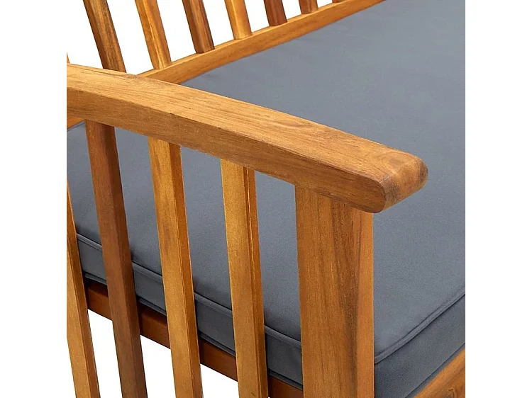 Banc de jardin avec coussin 147cm Bois d'acacia massif