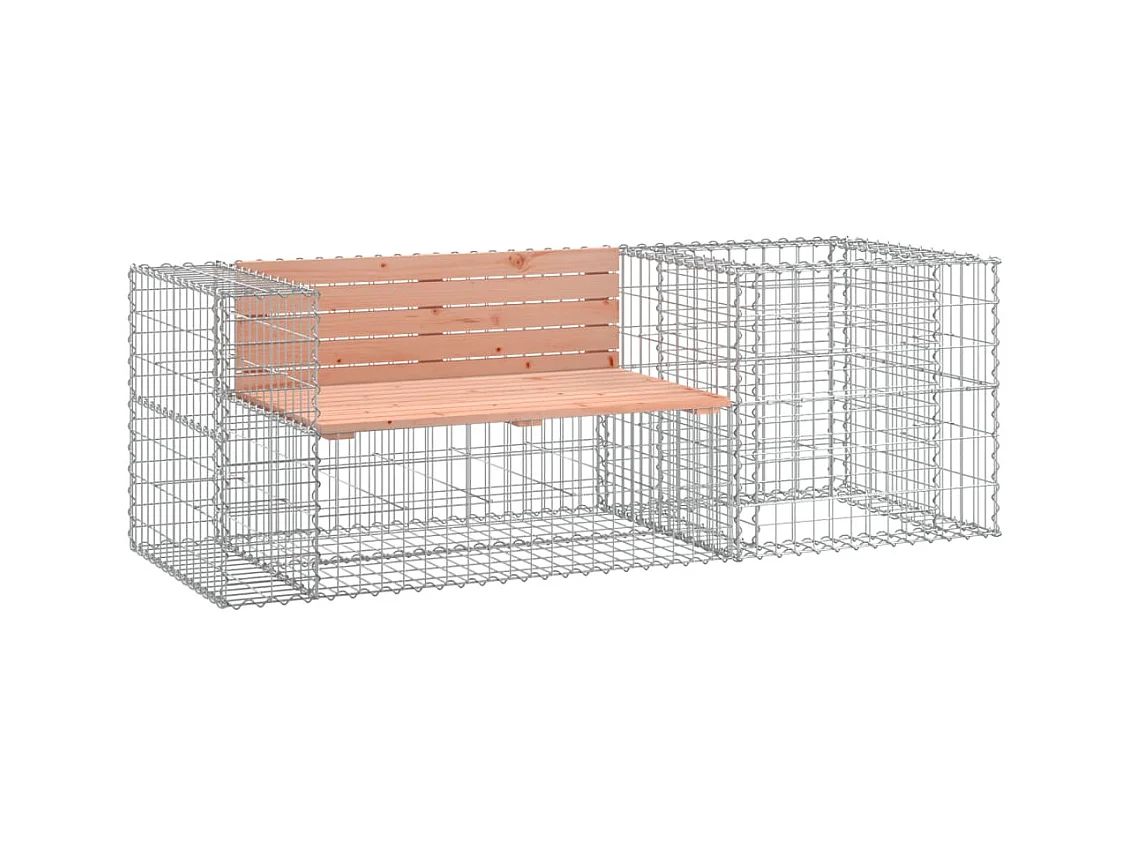 Banc de jardin avec panier en gabion bois massif de douglas