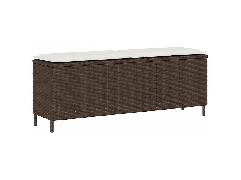 Banc de jardin avec coussin marron 110x30x40,5 résine tressée