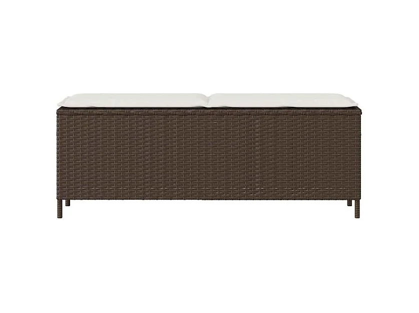 Banc de jardin avec coussin marron 110x30x40,5 résine tressée
