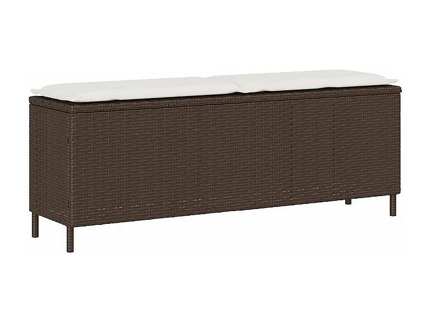 Banc de jardin avec coussin marron 110x30x40,5 résine tressée