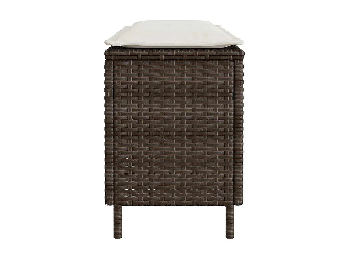 Banc de jardin avec coussin marron 110x30x40,5 résine tressée