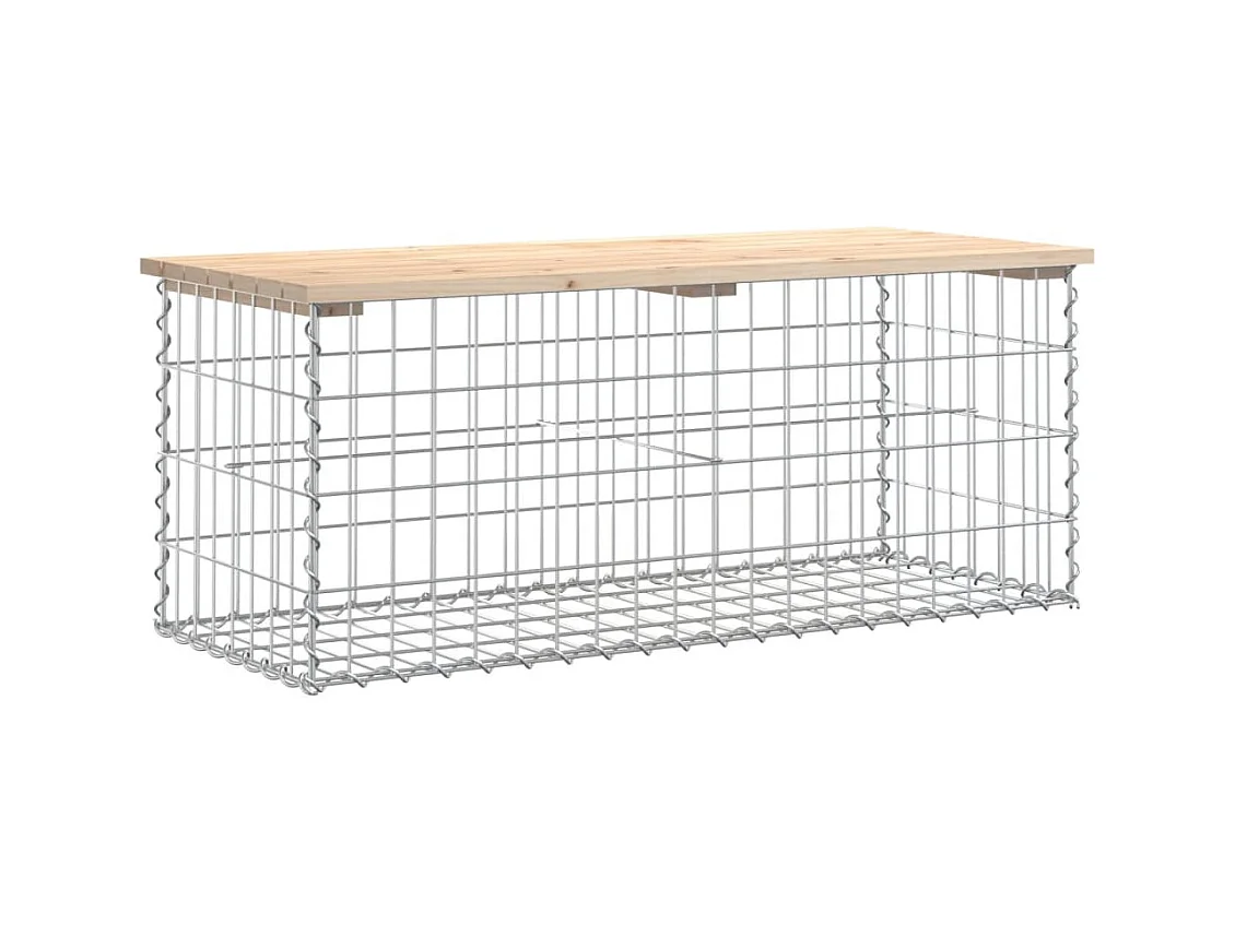 Banc de jardin design de gabion 103x44x42 bois massif de pin