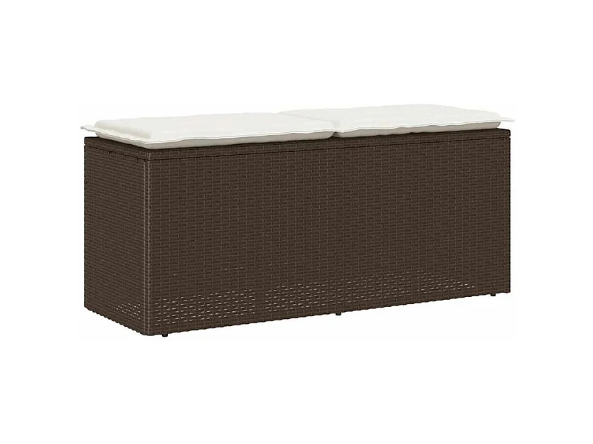 Banc de jardin avec coussin marron 110x40x44 résine tressée