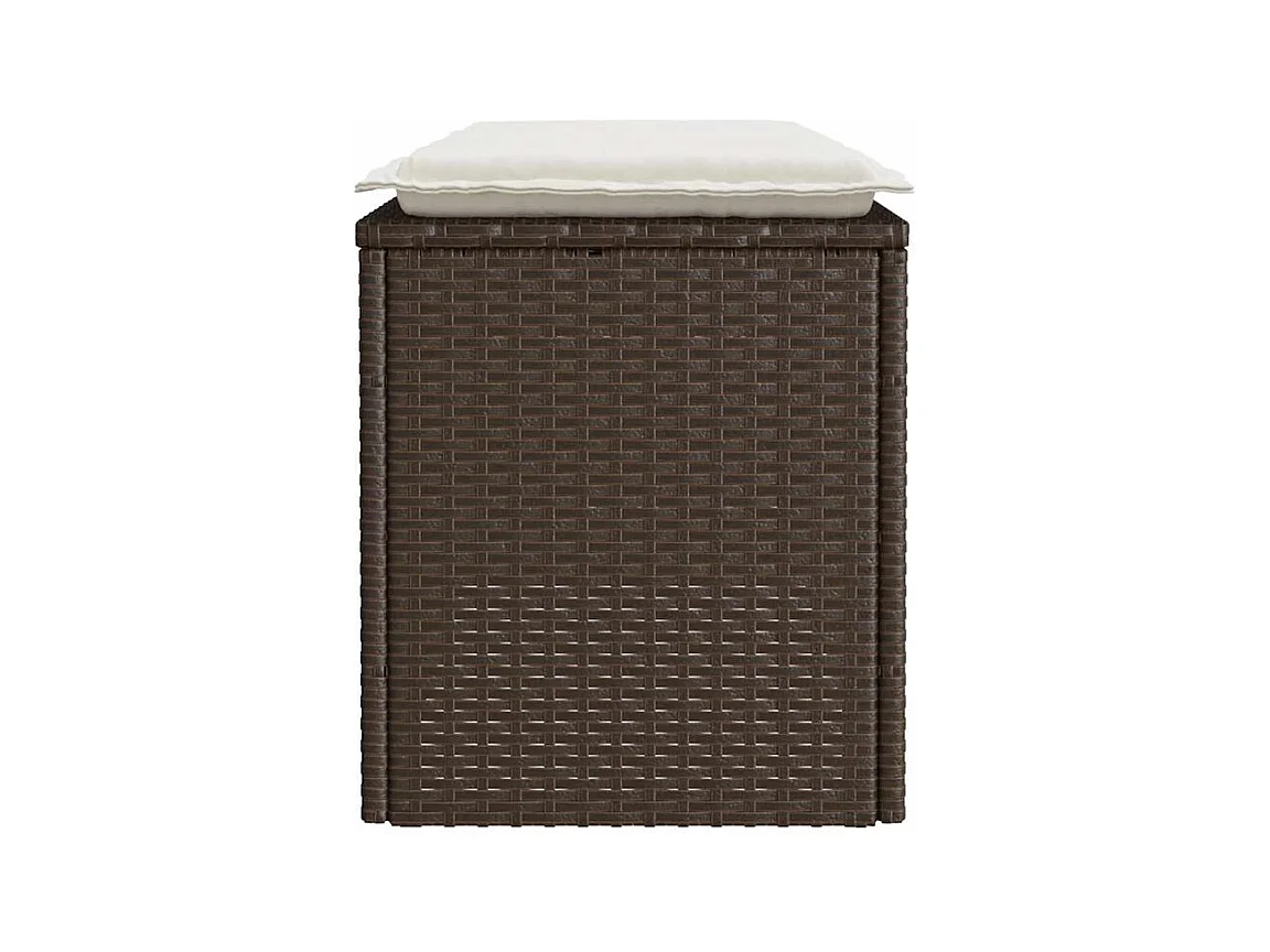 Banc de jardin avec coussin marron 110x40x44 résine tressée