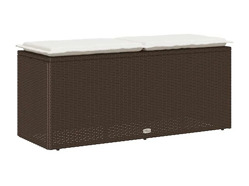 Banc de jardin avec coussin marron 110x40x44 résine tressée