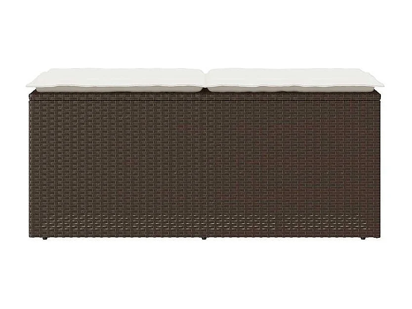 Banc de jardin avec coussin marron 110x40x44 résine tressée
