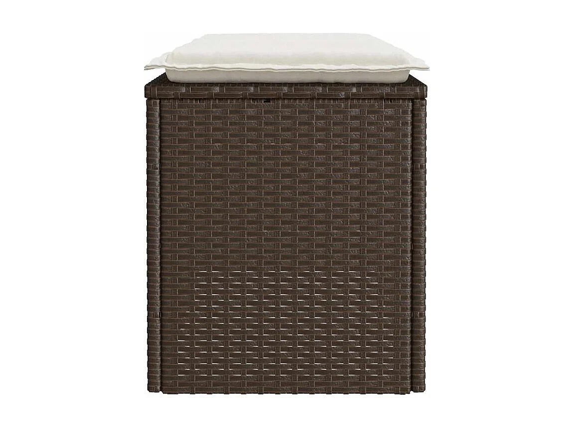 Banc de jardin avec coussin marron 110x40x44 résine tressée