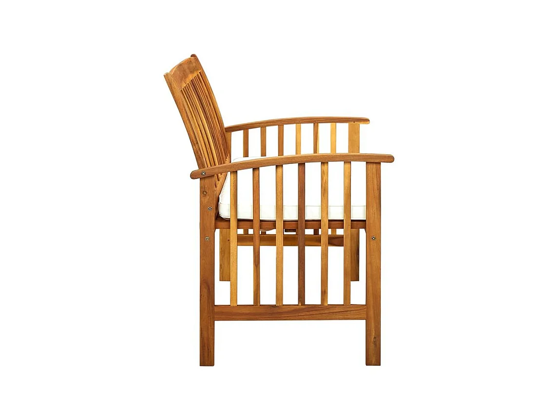 Banc de jardin avec coussins 119cm Bois solide d'acacia