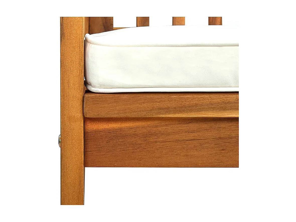 Banc de jardin avec coussins 119cm Bois solide d'acacia