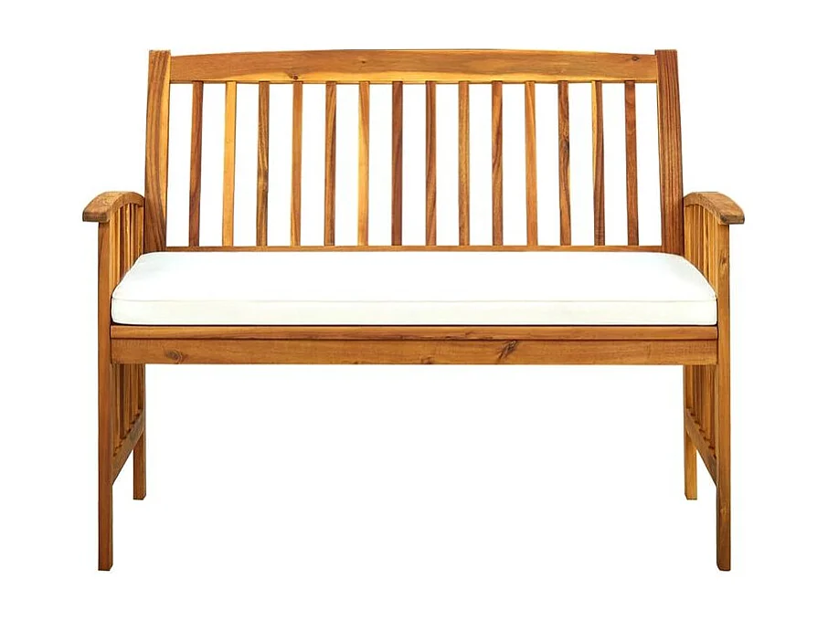 Banc de jardin avec coussins 119cm Bois solide d'acacia